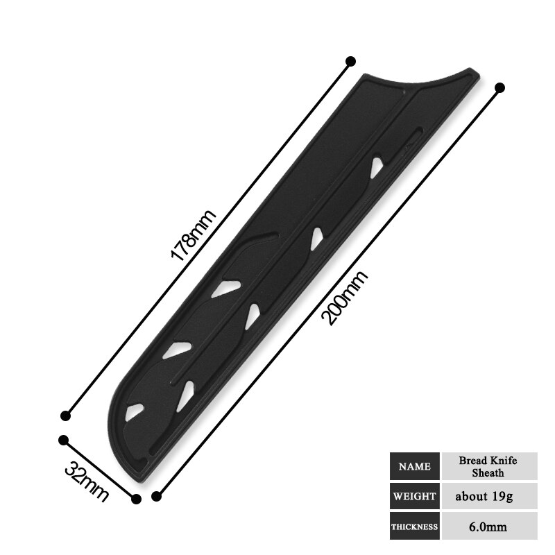 Damask 6 pcs Black Plastic Knife Blade Protector Kitchen Knife Cover For 3.5" 5" 5" 7" 8" 8" Knife PP Knife Cover