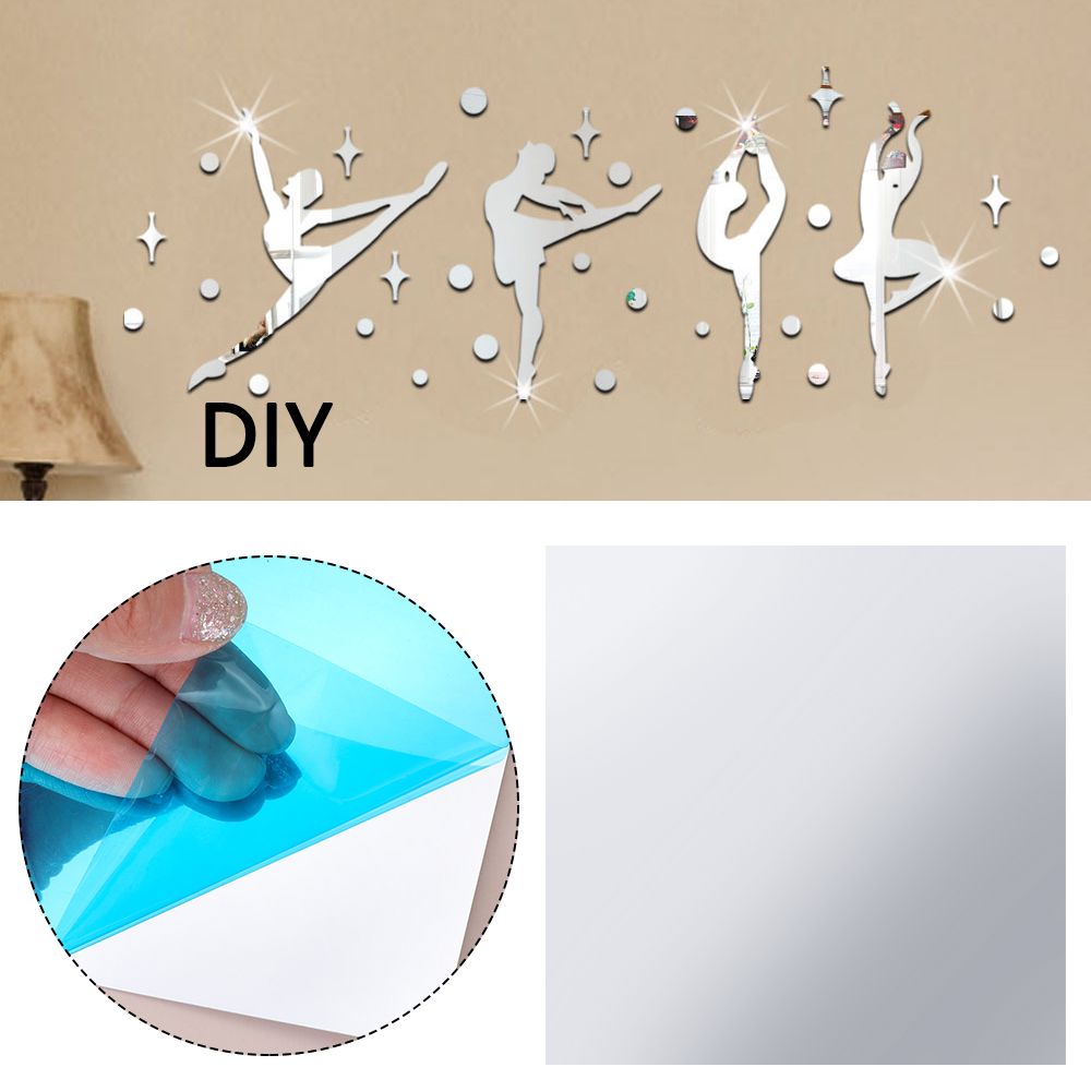 Mirror Stickers Soft Mirror Wall Stickers Acrylic Self-adhesive PET Mirror Sticker DIY Ultra-thin Adhesive stickers