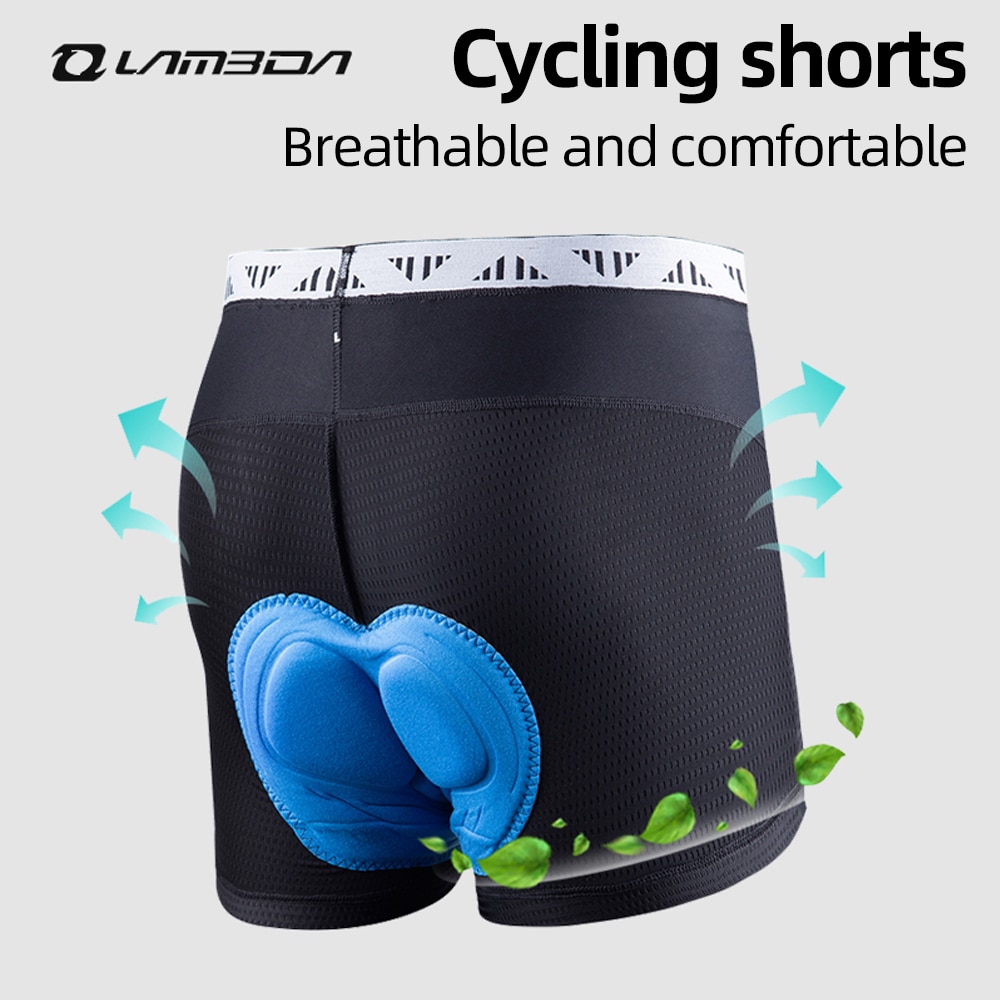 LAMBDA-pantalones cortos de ciclismo 3D para hombre y mujer, ropa interior transpirable elástica a prueba de golpes, Equipo de para bicicleta de montaña y carretera