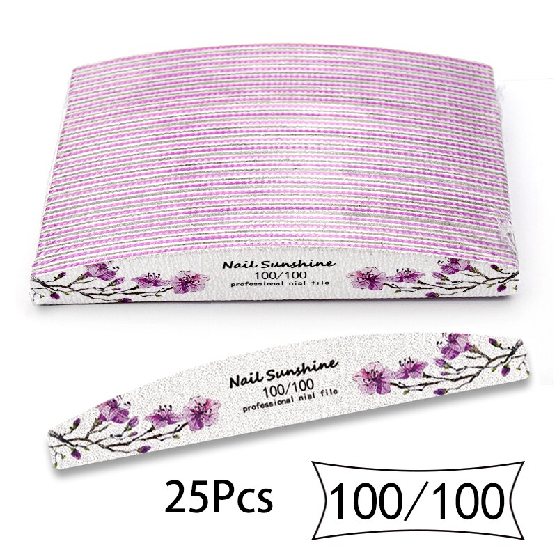 25/50Pcs Nail File Salon Nail Files Reusable Nail File Flower 80/100/150/180/240 Manicure Tools: 100 100 25Pcs