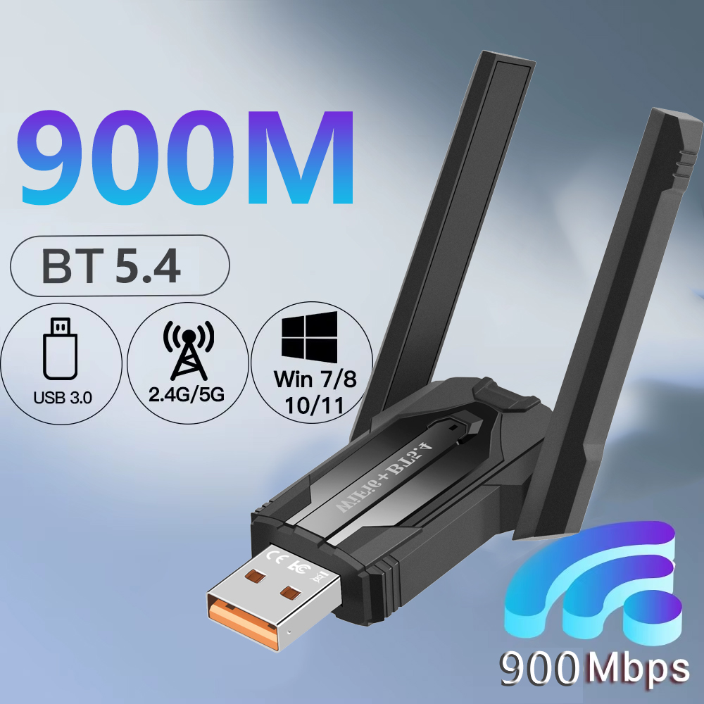 900Mbps USB WiFi Bluetooth 5,4 Adapter 2in1 Netzwerk Karte Dual Band 2,4G 5GHz Wi-Fi Antenne Mini drahtlose Empfänger PC Zubehör