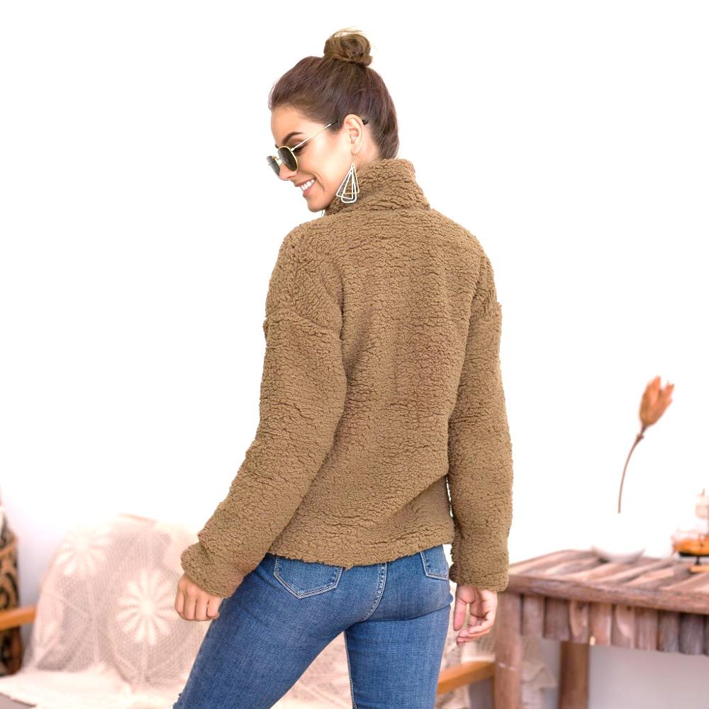 Women's Polar Fleece Lined Sherpa Quarter-Zip Jacket