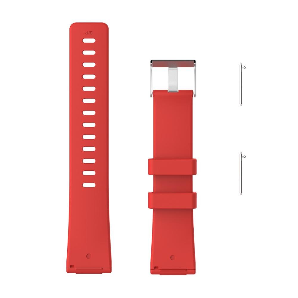 Silicone pulseiras de relógio para fitbit versa 2 esporte macio pulseira de substituição pulseira para fitbit versa lite acessório: Vermelho / L