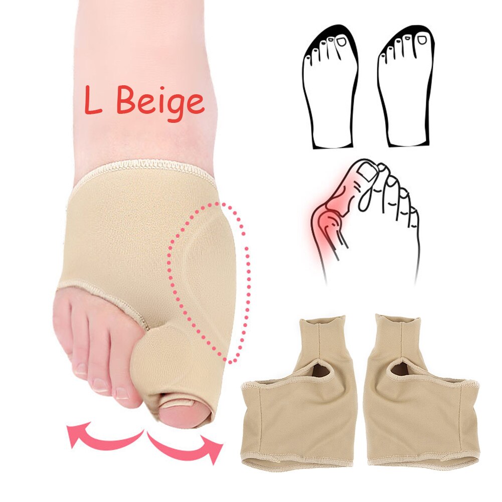 1 Paar Zachte Bunion Protector Toe Straightener Toe Separator Corrector Duim Voeten Zorg Richter Hallux Valgus: L Beige