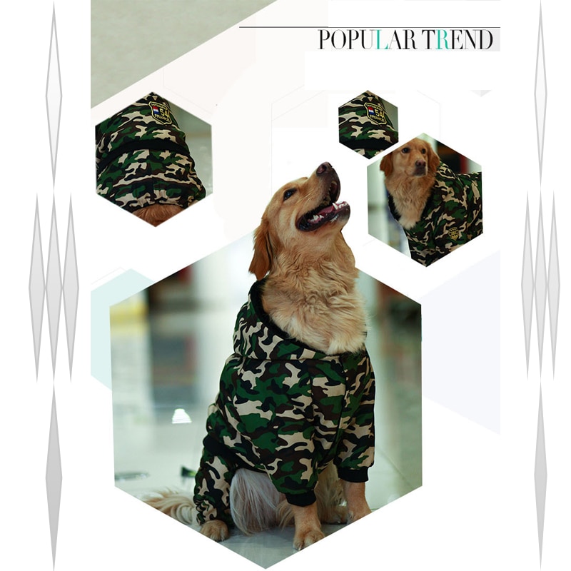 Yotmy Camouflage Dog Clothes S-2XL Size Winter Warm Chic jumpsuit Hoodie Golden retriever dog coat jacket for Large Dogs