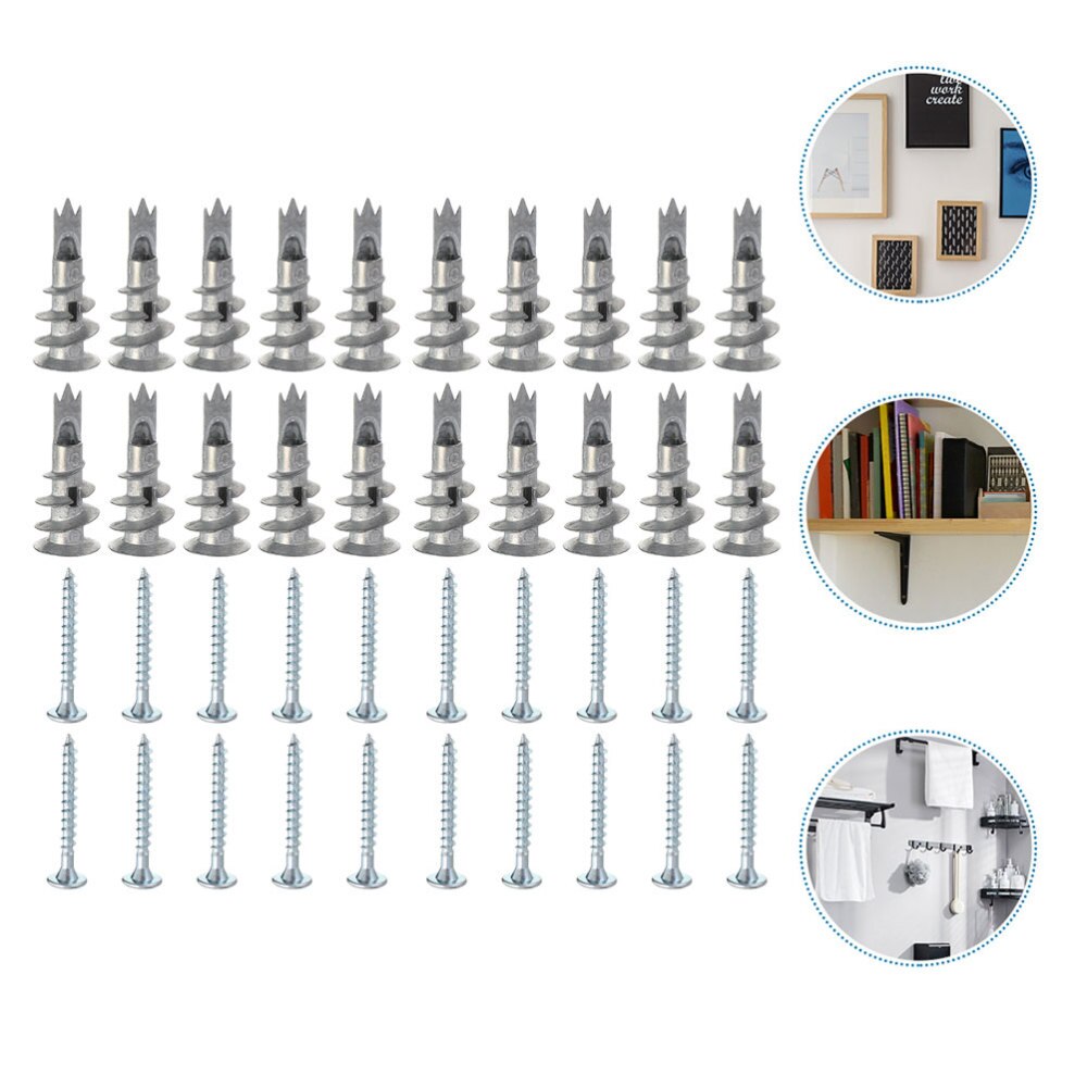 100 Pcs Wall Fixing Screws Screw Fixings Useful Self-Drilling Drywall Anchors for Shop