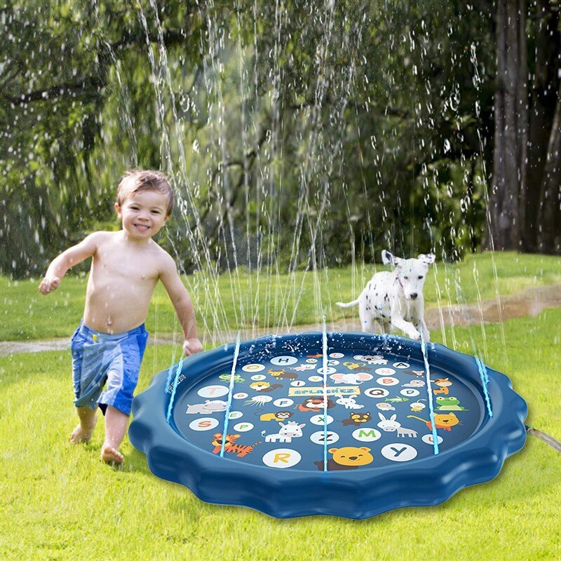 170cm Inflatable Water Spray Mat Inflatable Spray Water Cushion Sprinkler Wading Sprinkler Pool Inflatable Water Swimming Pool