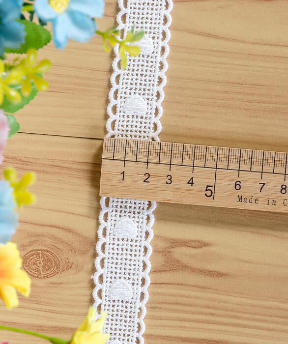 Renda floral bordado de algodão branco, 5 jardas/lote, pequena, fina flor x716: 4 2.5cm