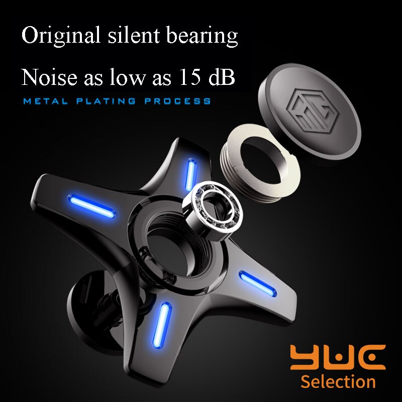 YUC Light Up Hand Spinner Glow In Dark Finger Toys luminoso Fidget Spinner R188 cuscinetto ad alta velocità Led Desk giocattoli antistress