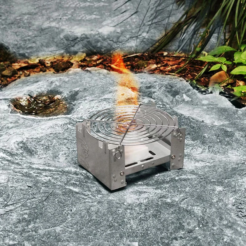 Estufa de Alcohol portátil para acampar, quemador de Alcohol sólido, estufa plegable de combustible para exteriores, Mini cocina de espíritu, Picnic, barbacoa, estufa de cera