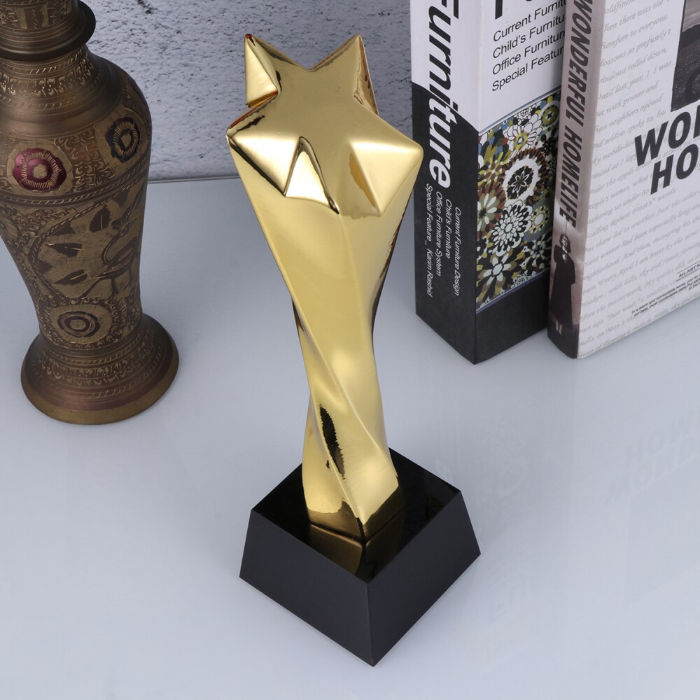 1PC Golden Award Trophy Resin Reward Prize Competition Award Trophy for Ceremony Game Sport Appreciation