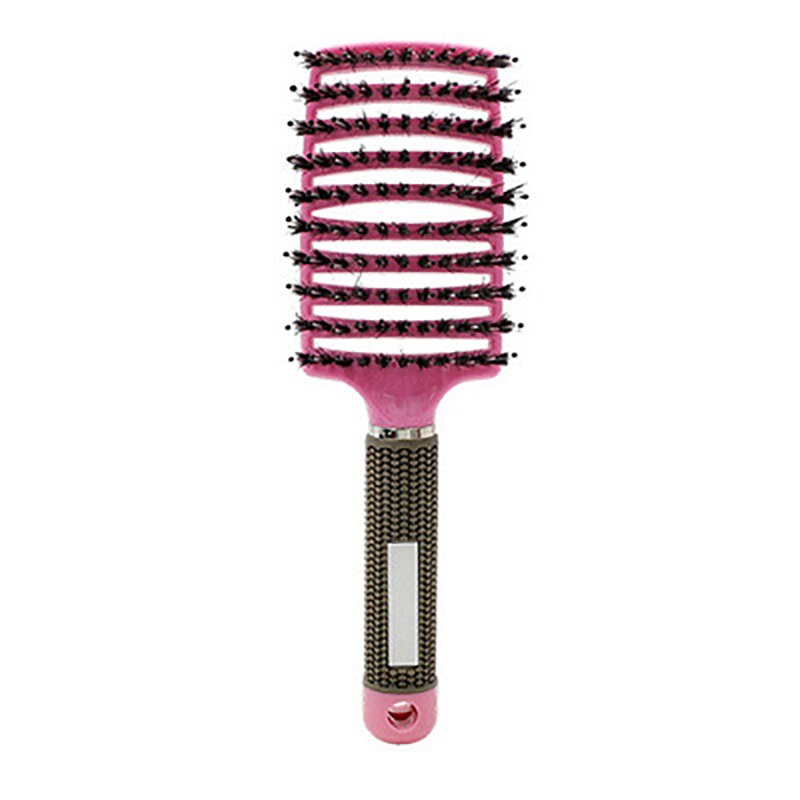 1 pz salone districante pennello antistatico parrucchiere strumenti per lo messa in piega donne ragazze capelli cuoio capelluto massaggio pettine spazzola per capelli per bambini: rosa con bristle