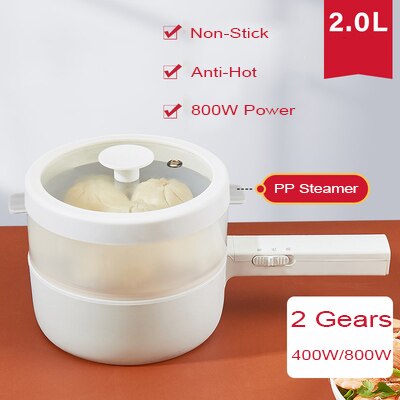 220V Electric Multi Cooker Household Mini Cooking Pot Noodles Soup Stew Steam Fry Skillet School Office Pot Non-Stick Liner: SKU-3 / CN