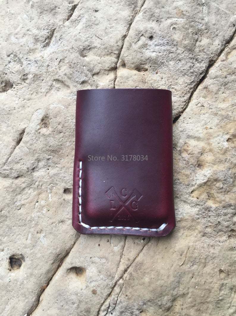Japan Steel Blade Leather Dies Cut Handmade Minimalist Leather Wallet Horween Chromexcel Wallet Card Bag Hand Punch Tool