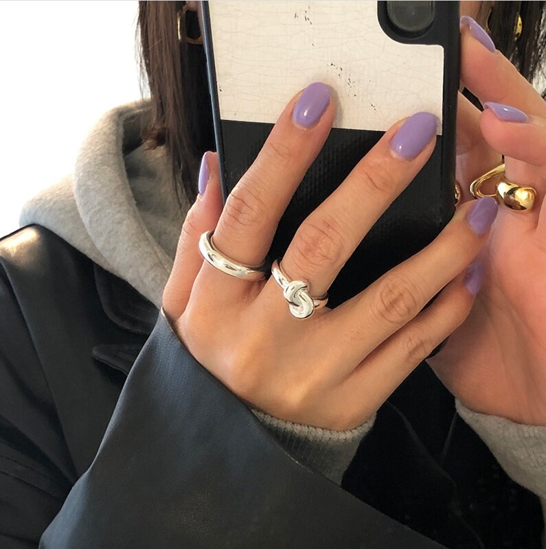 Silvology 925 Sterling Silver Thick Rope Knot Rings Originality Industrial Style Japan Rings for Women Minimalist Jewelry