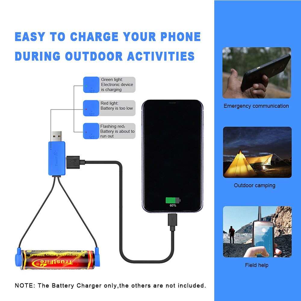 Portable Magnetic Outdoor Battery Charger For Li-ion Batteries Magnetic USB Charger with Charging Discharging Function