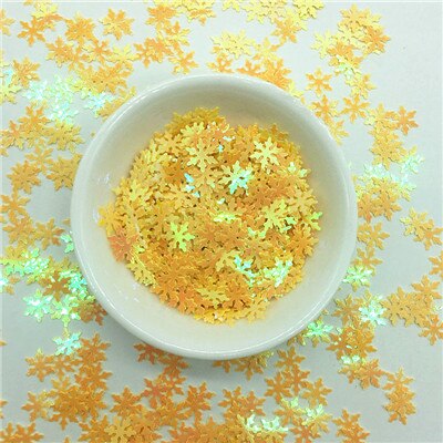 10 Mm Sneeuwvlok Pailletten Craft Mix Macarons Kleuren Bloem Pailletten Pailetten Christmas Party Decor Diy Handgemaakte Accessoires 10G: ab yellow