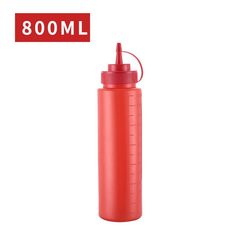 Soße Essig Öl Ketchup Soße Menage Küche Zubehör Sauciere Kunststoff Würze Spender 250-800ml quetschen Flasche heißer: rot 800ml