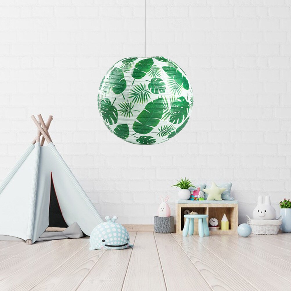 Paper Lantern Lamp Shade Leaves Pattern Lampshade for Ceiling Light Pendant Lamp