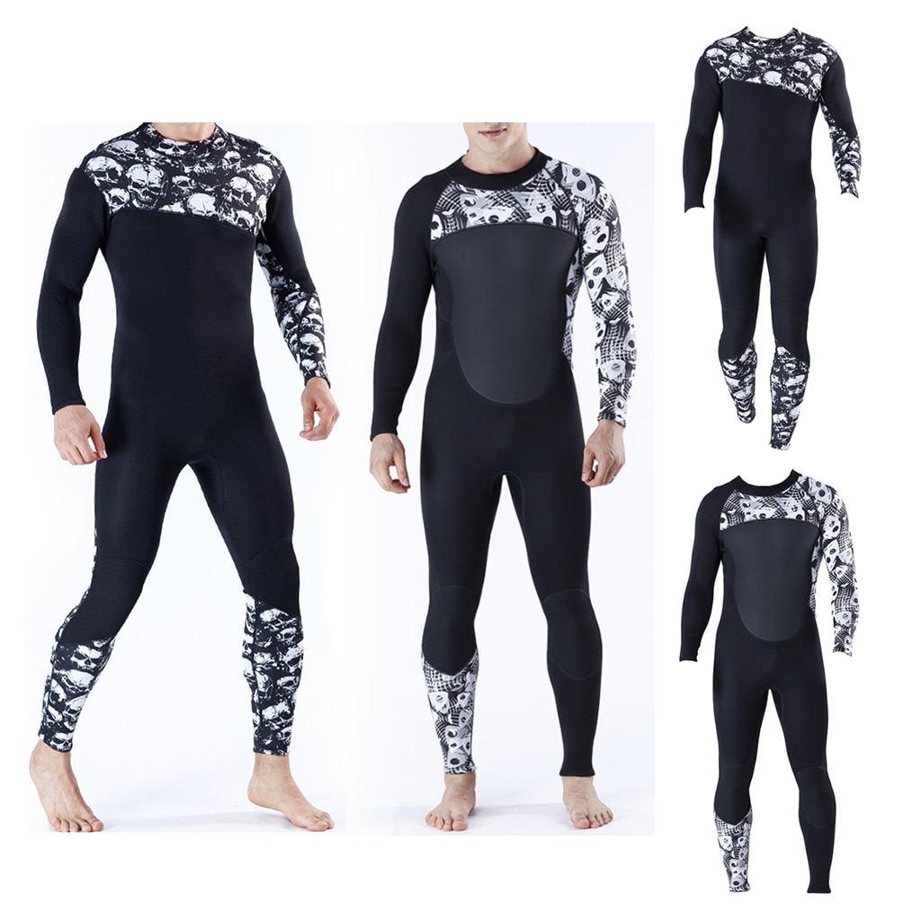 3mm Neoprene Diving Wetsuit Men's Full Body Wet Suit One-Piece Scuba Dive Suit Jumpsuit for Snorkeling Kayaking Surfing