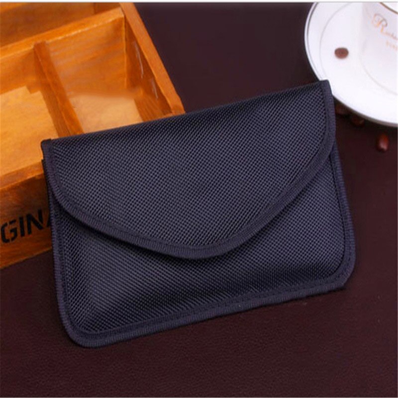 Saco de bloqueio de sinal quente anti-radiação sinal blindagem chaves do carro bolsa carteira de telefone celular bolsa de moeda monedero portemonnee: Black