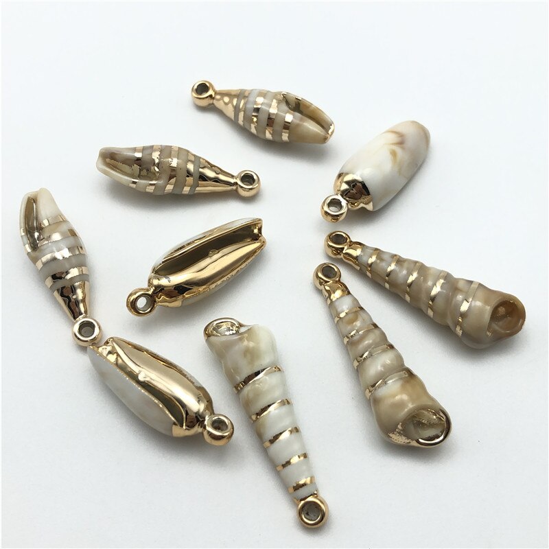 10 pçs charme concha pingente concha encantos pingente de forma aleatória para diy jóias colares fazendo accessorie
