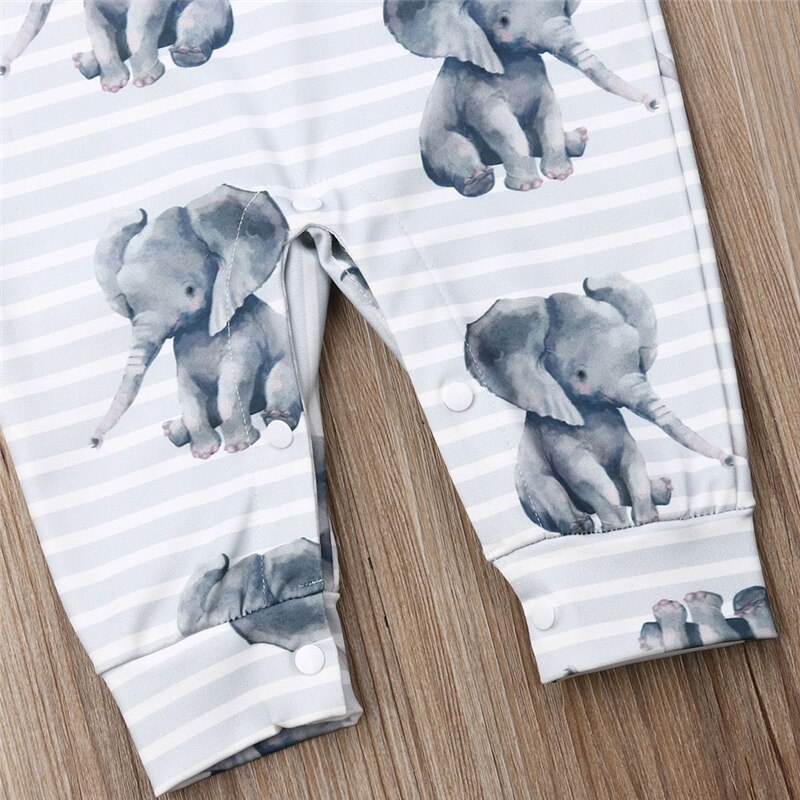 0-24M Pasgeboren Baby Baby Boy Meisje Kleding Leuke Olifant Print Katoen Romper Jumpsuit Playsuit Herfst Kleding