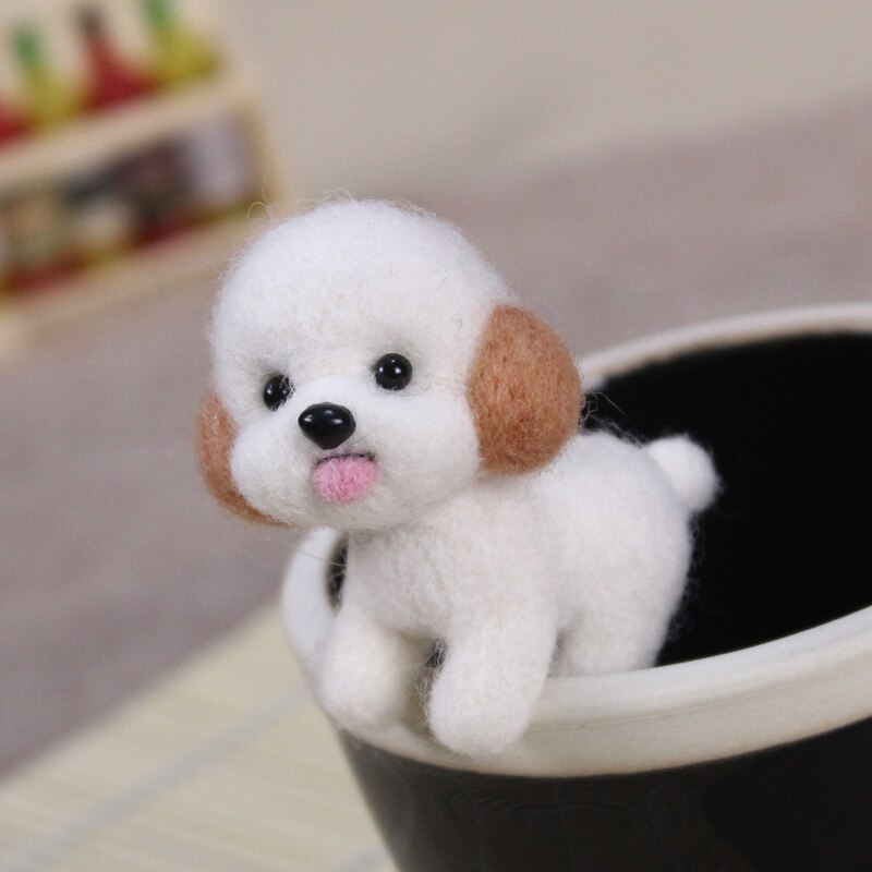 1 pièces aiguille feutrée animaux Shiba Inu belle chien à la main Non-fini laine feutre artisanat Kits fournitures bricolage Animal mignon feutre jouet