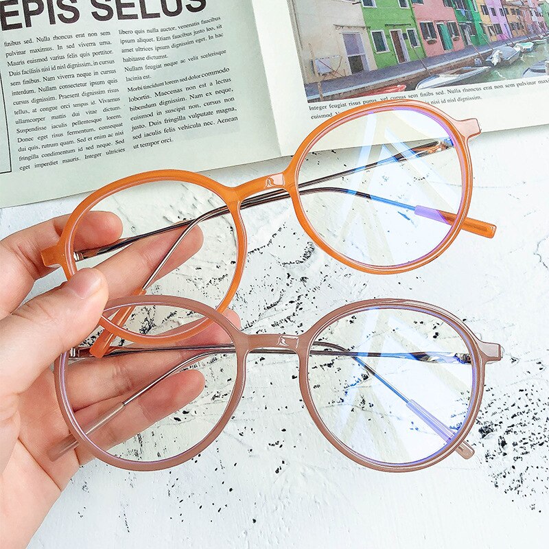 Anti-blauw licht retro brilmontuur volledig montuur heldere glazen effen bril trendy brilmontuur oogbescherming
