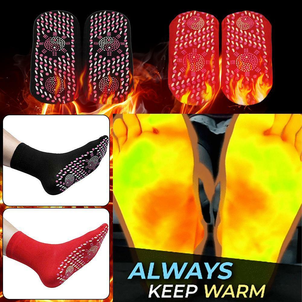 Unisex Outdoor Self Heating Socks Magnetic Therapy Warm Tourmaline Deodorize Winter Sports Socks Skiing Hiking Travel Washable