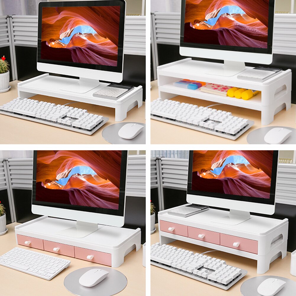Drawer Holder Space Saving Desk Storage Box Organizer for LCD Monitor Desktop Computer