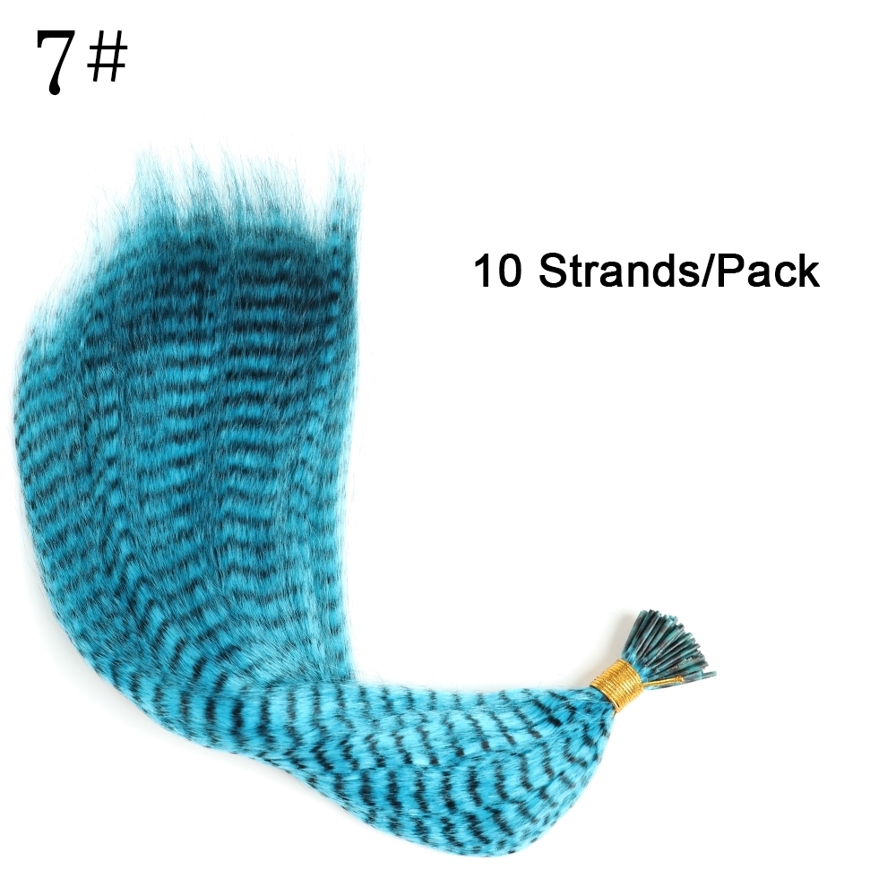 Estensioni dei capelli con piume finte colorate sintetiche I-Consiglio 16 "10 fili/confezione Accessori per parrucche in fibra resistente al calore da donna: NC/4HL
