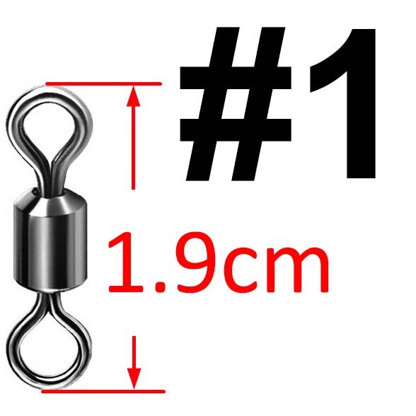 50 st lagerswivel fiskekoppling rostfritt stål karpfisketillbehör tackle snäppfiskkrok bete solid ring swivel: 1