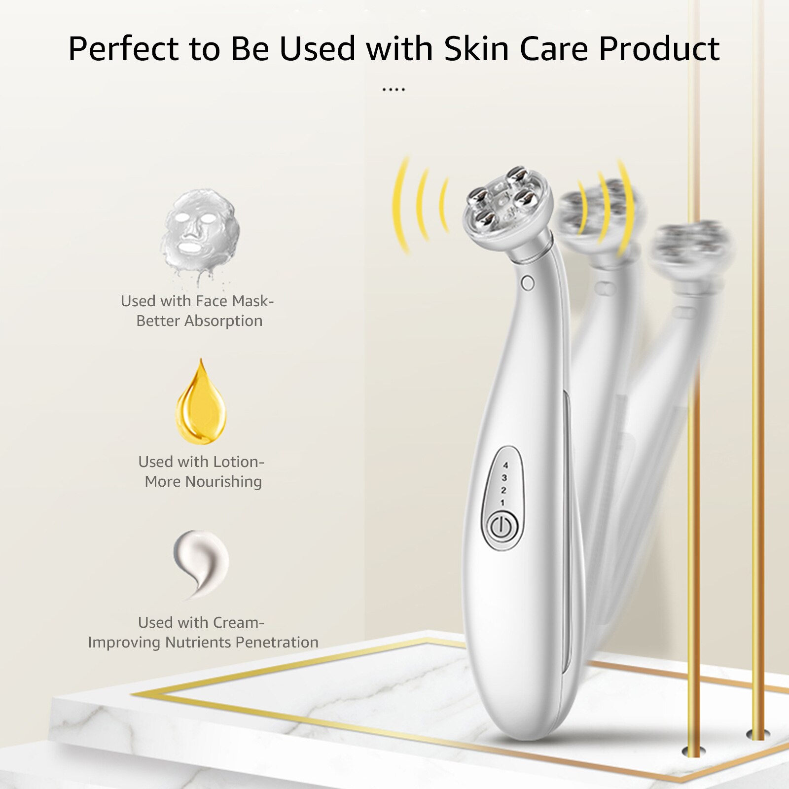 Eye Massage Eyes Facial Massager Wand for Dark Circles Puffiness & Fatigue Removal USB Rechargeable Eye Face Massage Eye Beauty