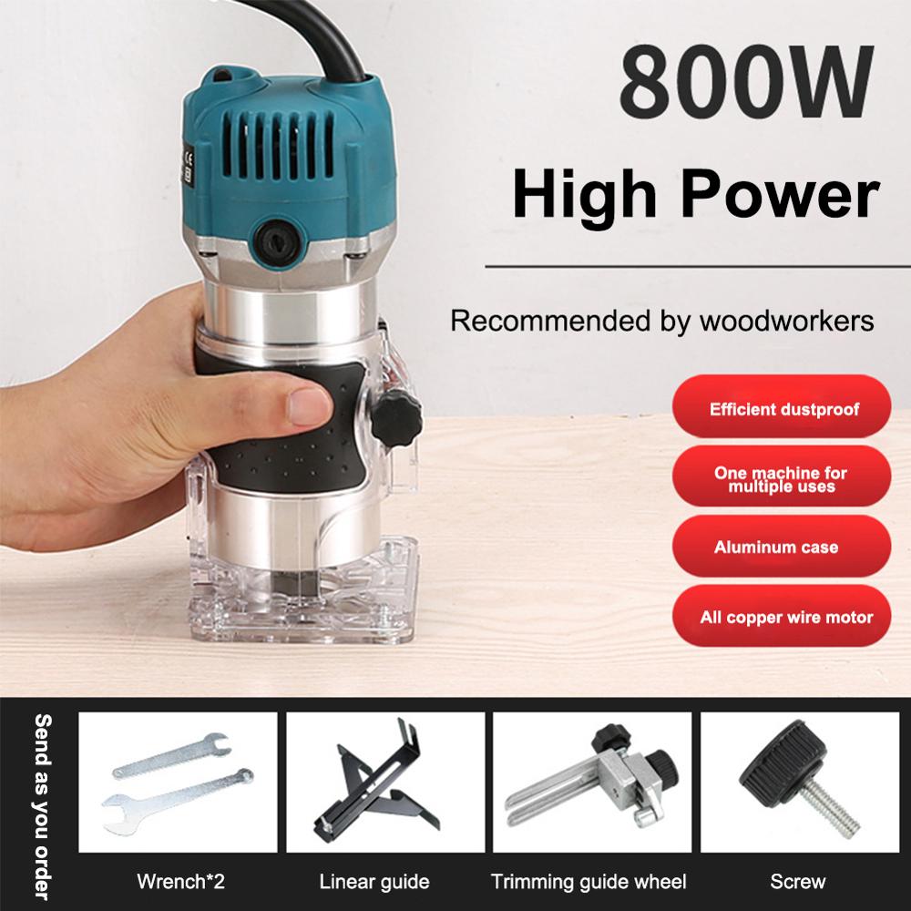 EU UK US AU Plug 800W Electric Hand Trimmer Router Wood Carving Machine Woodworking Wood Milling Slotting Machine
