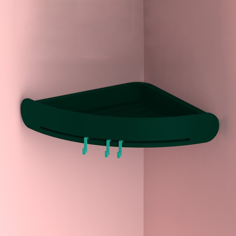 Plastique salle de bain étagère organisateur Snap Up coin étagère Caddy salle de bain coin étagère douche stockage support mural porte-shampooing: green