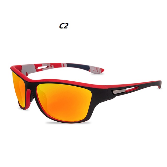Gloednieuwe gepolariseerde bril heren dames visbril zonnebril camping wandelen rijden brillen sportzonnebril: Rood