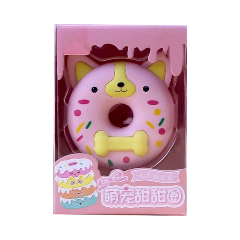Practical Animal Rubber Donut Pattern Eraser for students Back to School: Cute pet dog