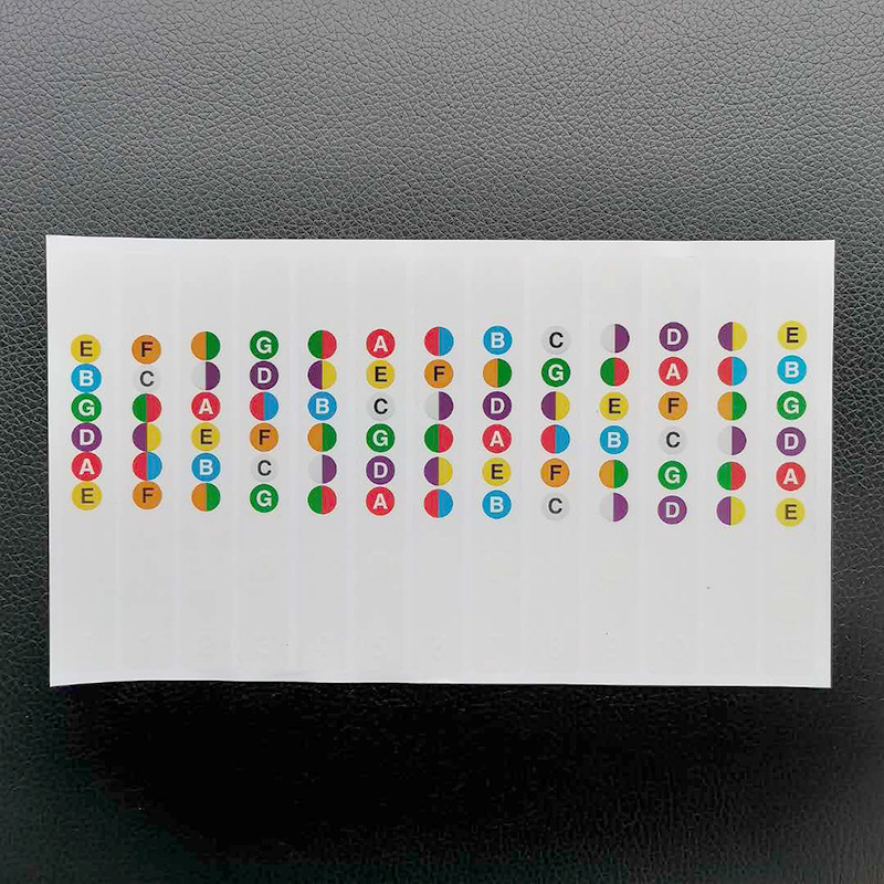Guitar Fretboard Notes Map Labels Sticker 6 String Acoustic Electric Fingerboard Fret Decals Guitar Electric Guitar Accessories: Yellow