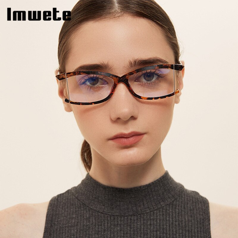 Imwete-gafas irregulares con montura para hombre y mujer, lentes ópticas con luz azul, sin montura, transparentes,