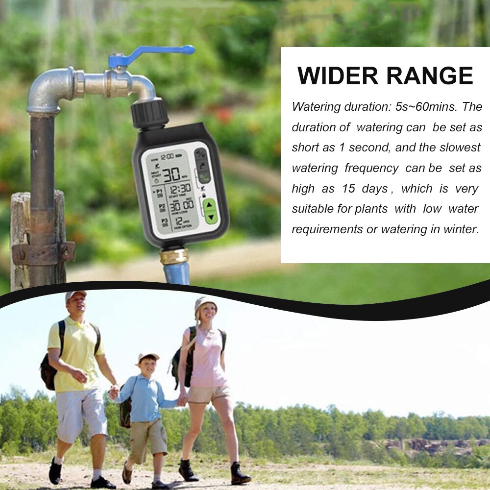 Electronic Irrigation Regulator Automatic Irrigation Timer with Large LCD Screen Waterproof Sprinkler Controller Irrigation Tool