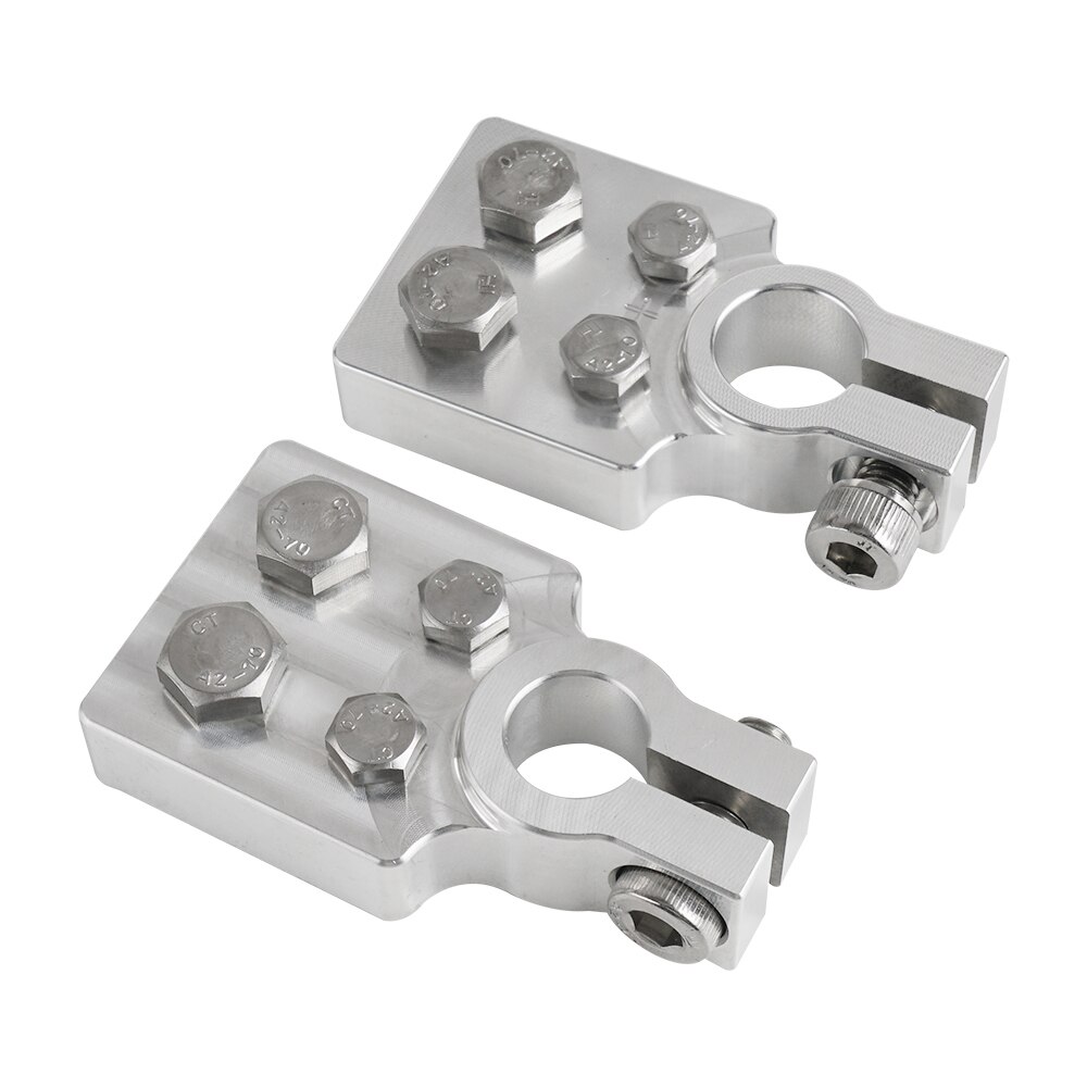 1 Pair Multi-Connection Marine Battery Terminals Flat Battery Clamps Lead Fit 4/0 Awg Lugs Positive Negative