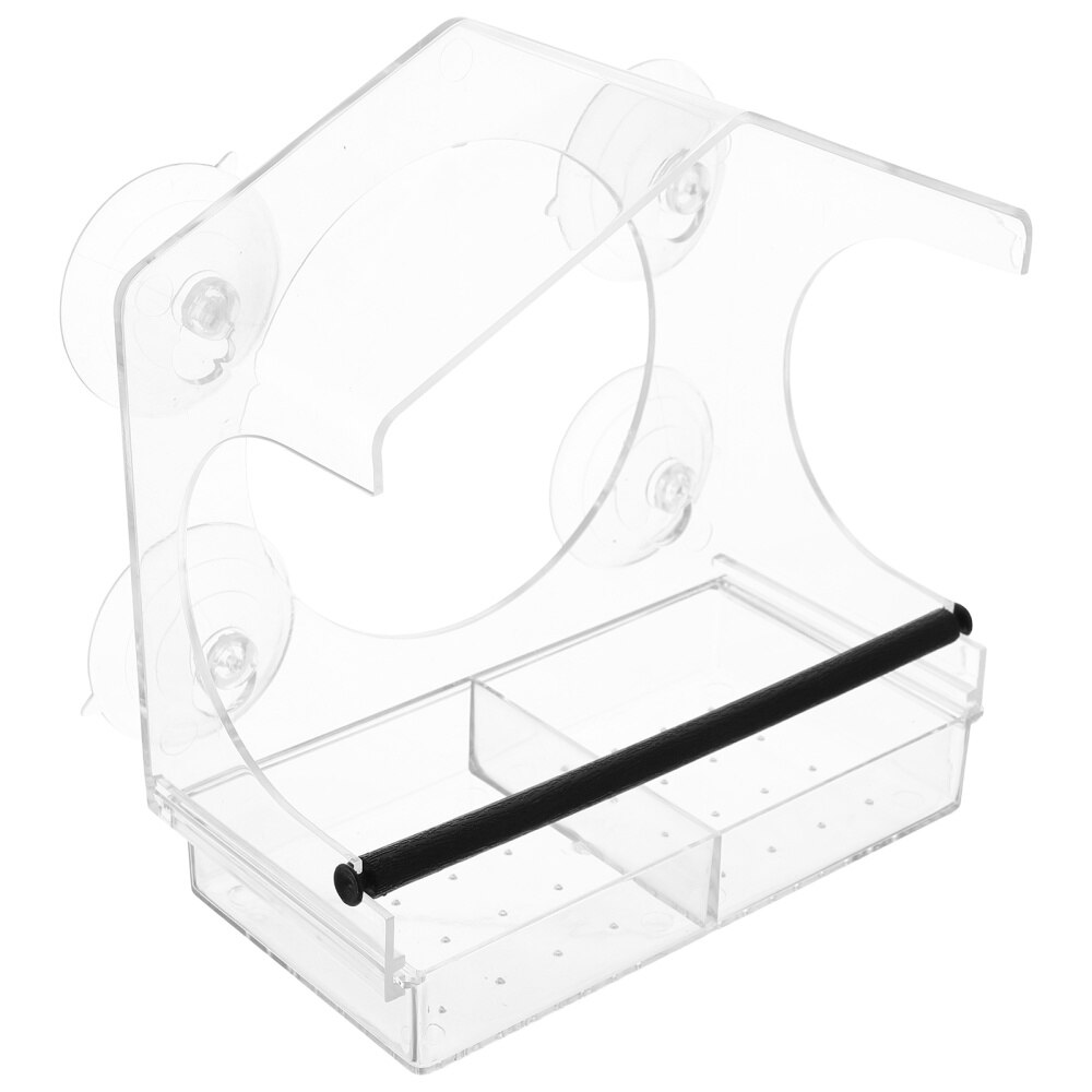 Acrylic Bird Feeder Wall-mounted Transparent Window Bird Feeder for Balcony