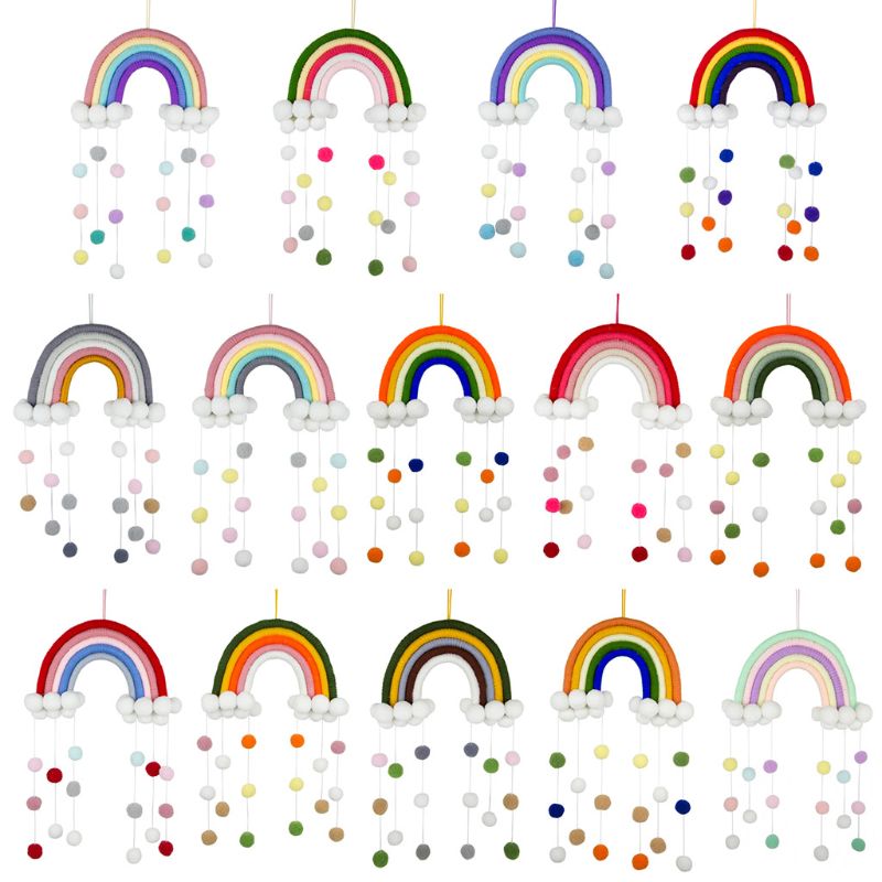 Nordic Regenboog Tapestry Handgemaakte Weven Handgemaakte Mooie Ornament Kinderkamer Muur Opknoping Decor