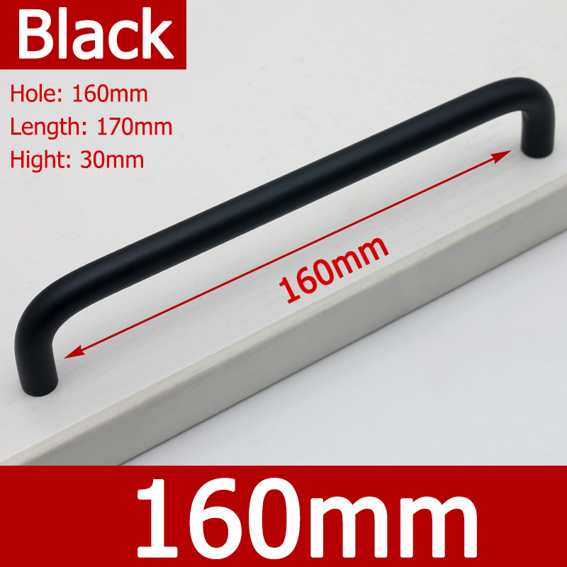 2pcs Length 64 96 128 160 192 256mm 303-Type Cabinet Handles Kitchen Door Handle Drawer Knob Aluminum Alloy Wardrobe Door Handle: Gold