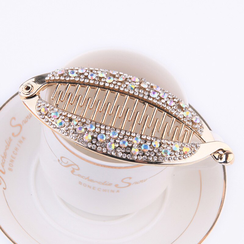 Banane bilden Haar Krallen Strass Fisch Clip Haarnadeln Haarspange Für Frauen Haar Clip Klemme Zubehör: Gold Farbe