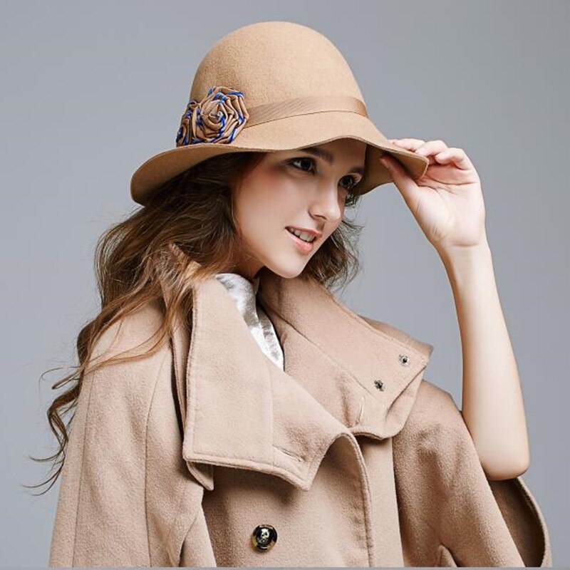 Korte britse fedora hoed wollen wol vintage dames hoeden koreaanse herfst winter muts dames warme retro mutsen  h6755