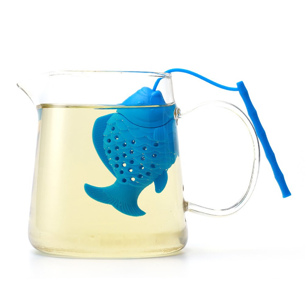 Fisk silikon infuser teblad sil filter diffuser köksredskap