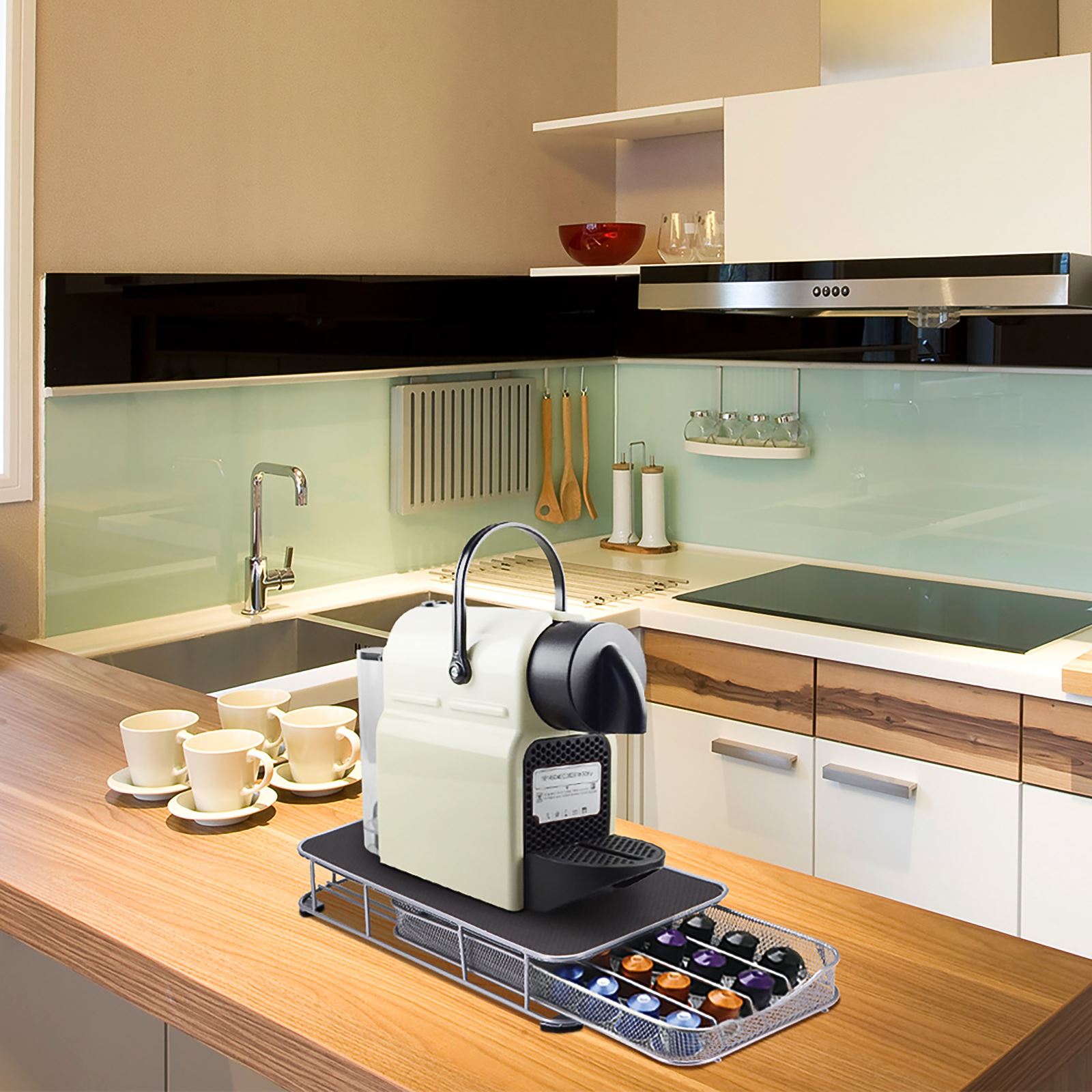 40 Pods Automatic Coffee Machine Small Home Drip Coffee Maker American Espresso Machine Cappuccino Home Coffee Machine: B