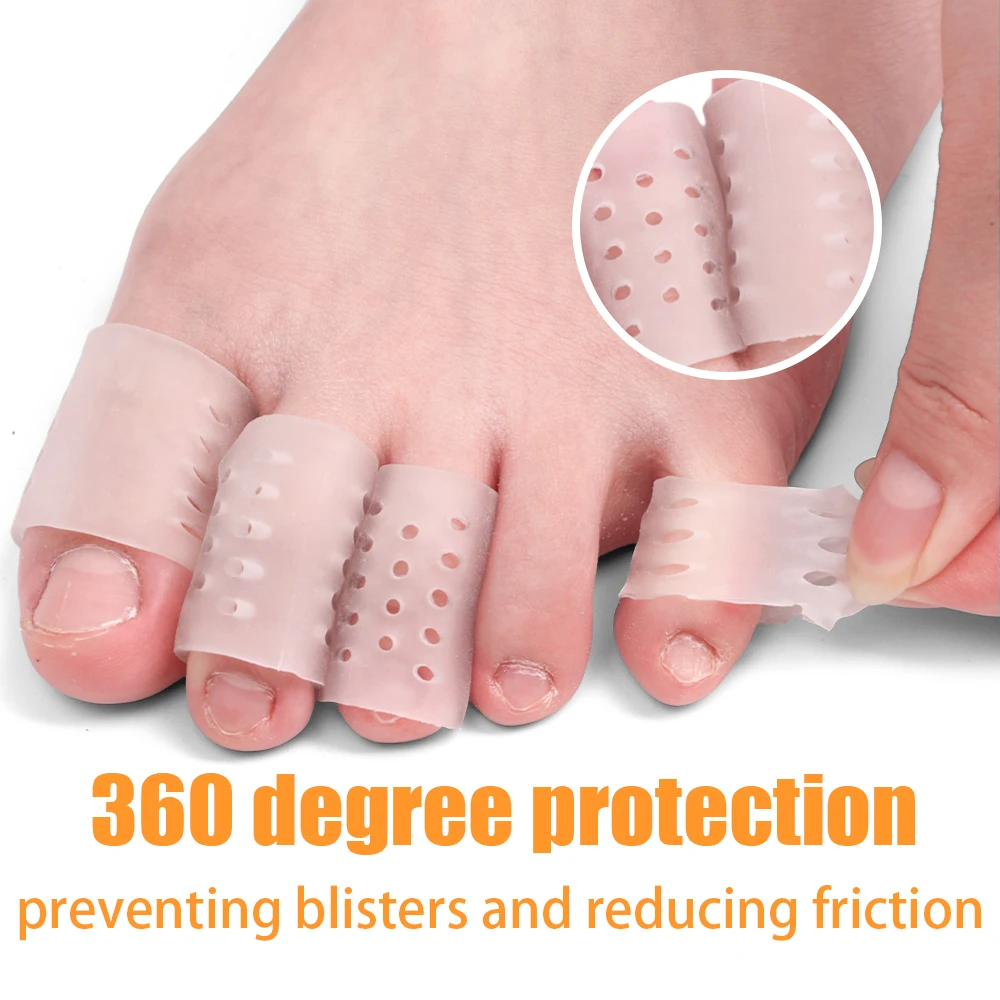 5pairs Toe Protective Covers Double Opening Breathable Silicone Toe Caps Soften Calluses and Corns Transparent Foot Care Tools
